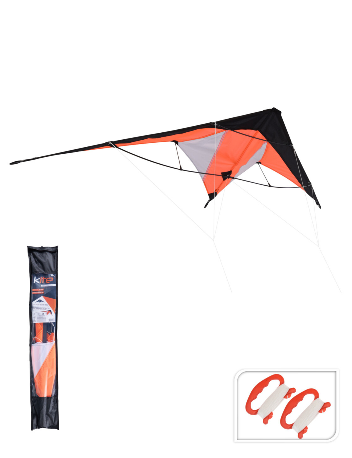 Strandvlieger 120x50 cm – Oranje/Groen - 1